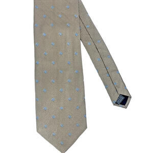 Vestimenta Cotton Silk Woven Neck Tie Cream Gray Italy Designer Luxury